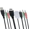 InLine 62614I KVM jungiklis, 2 prievadai, USB-C + HDMI į HDMI, 4K, su garsu, integruotais kabeliais