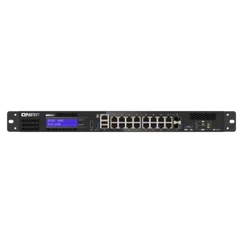 QNAP QGD-1600 valdomas Gigabit Ethernet (10/100/1000) jungiklis 1U, juodas, pilkas