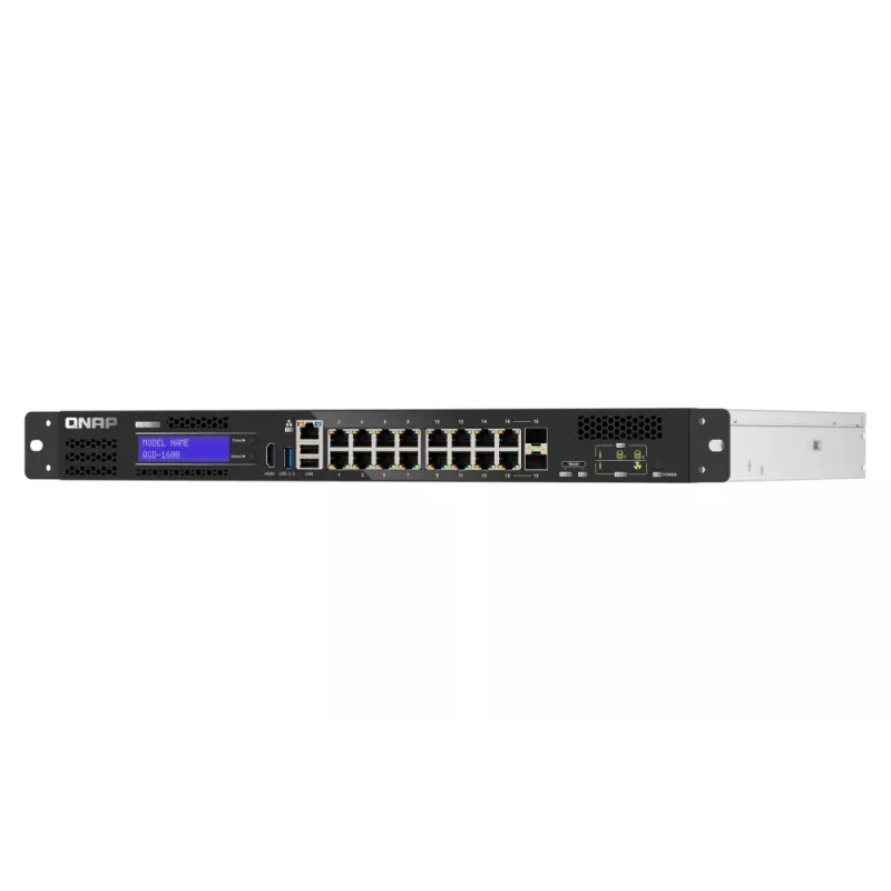 QNAP QGD-1600 valdomas Gigabit Ethernet (10/100/1000) jungiklis 1U, juodas, pilkas