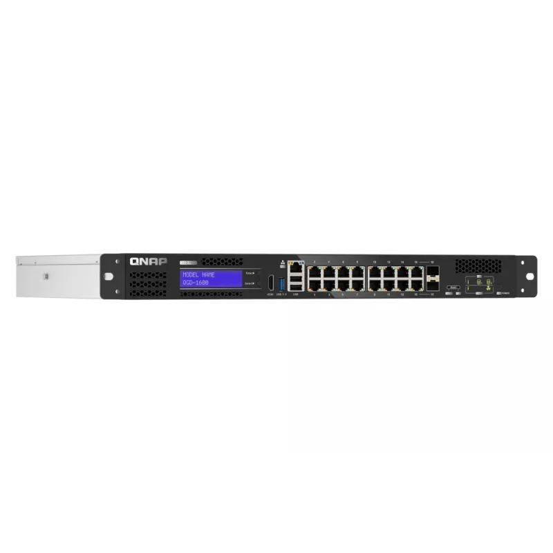 QNAP QGD-1600 valdomas Gigabit Ethernet (10/100/1000) 1U, juodas, pilkas