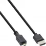 InLine High Speed HDMI laidas su Ethernet, AM/DM, itin plonas, juodas/auksinis, 0,3 m