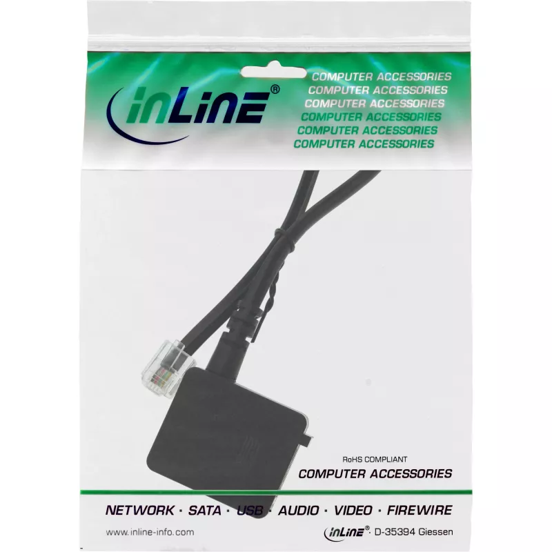 InLine TAE adapterio laidas RJ11 6P4C kištukas į TAE-F lizdą 0,2 m