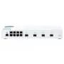QNAP QSW-M408S valdomas L2 tinklo jungiklis, 4x 10GbE SFP+, 8x Gigabit, baltas