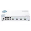 QNAP QSW-M408S valdomas L2 tinklo jungiklis, 4x 10GbE SFP+, 8x Gigabit, baltas