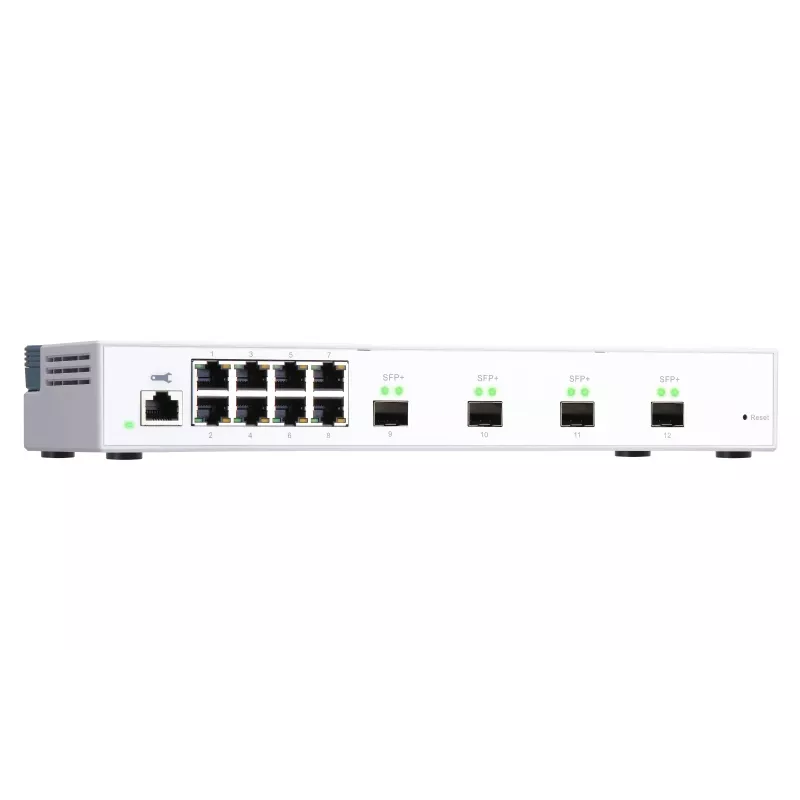 QNAP QSW-M408S valdomas L2 tinklo jungiklis, 4x 10GbE SFP+, 8x Gigabit, baltas