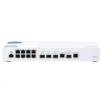 QNAP QSW-M408-2C tinklo jungiklis valdomas L2 10G Ethernet (100/1000/10000) Baltas