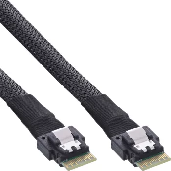InLine Slim SAS kabelis, SFF-8654 į SFF-8654, 24 Gb/s, 0,5 m