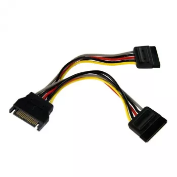 StarTech.com 6 colių SATA maitinimo Y skirstytuvas – M/F, SATA 15 kontaktų, 2 x SATA 15 kontaktų, 0,15 m, vyriškas, moteriškas, tiesus