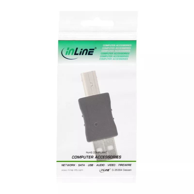 USB 2.0 adapteris, tipas A kištukas / tipas B kištukas, InLine 33443A