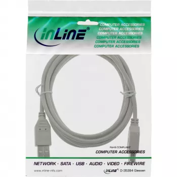 InLine 34603X USB 2.0 ilginimo kabelis, A tipo kištukas / lizdas, smėlio spalvos, 3 m