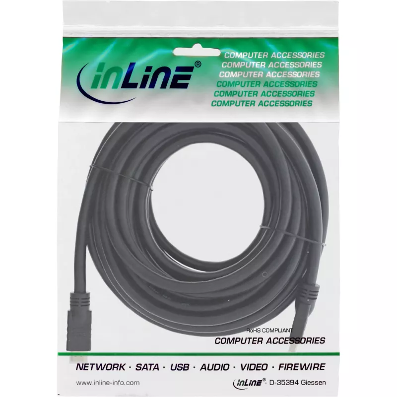InLine HiD High Speed HDMI laidas su Ethernet, 4K2K, M/M, auksuoti kontaktai, 5m