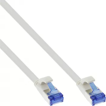 InLine Patch laidas plokščias, U/FTP, Cat.6A, TPE halogen-free, baltas, 2 m