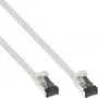 InLine Patch laidas plokščias, U/FTP, Cat.8.1, TPE halogen-free, baltas, 0,3 m
