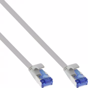 InLine Patch kabelis plokščias, U/FTP, Cat.6A, TPE halogen-free, pilkas, 1 m