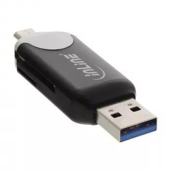 InLine USB3.0 dvikortų skaitytuvas, USB A ir Micro-USB 2.0, SDXC ir microSDXC