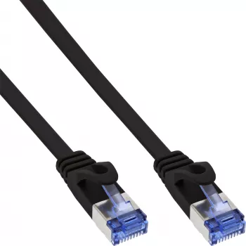 InLine Flat Patch Cable U/FTP Cat.6A juoda 3 m