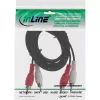 InLine garso kabelis 2x RCA M/M 5m juodas, auksuoti kontaktai