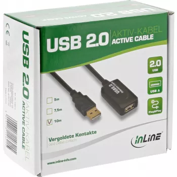 InLine USB 2.0 aktyvus signalo kartotuvas, laidas A kištukas / A lizdas, 5 m