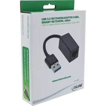 InLine USB 3.2 Gigabit Ethernet tinklo adapterio laidas, USB-A