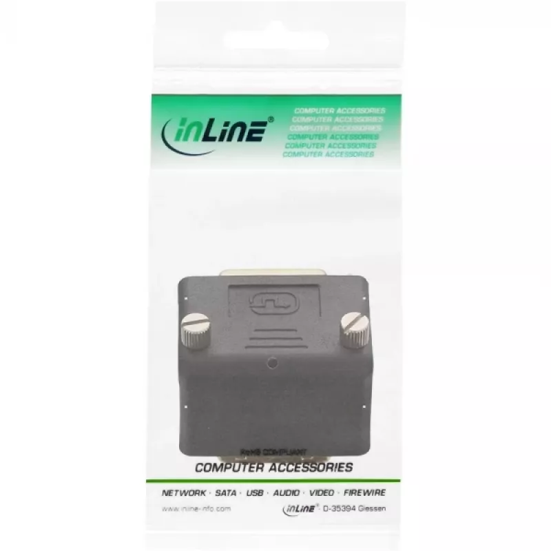InLine DVI-I adapteris 90° kampu skaitmeninis + analoginis 24+5 kištukas / lizdas juodas
