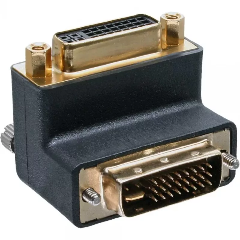 InLine DVI-I adapteris 90° kampu skaitmeninis + analoginis 24+5 kištukas / lizdas juodas