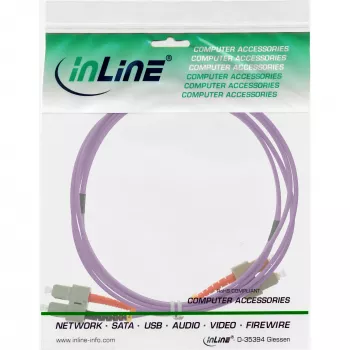 InLine Fiber Optic Duplex Cable SC/SC 83501P 50/125µm OM4 1m