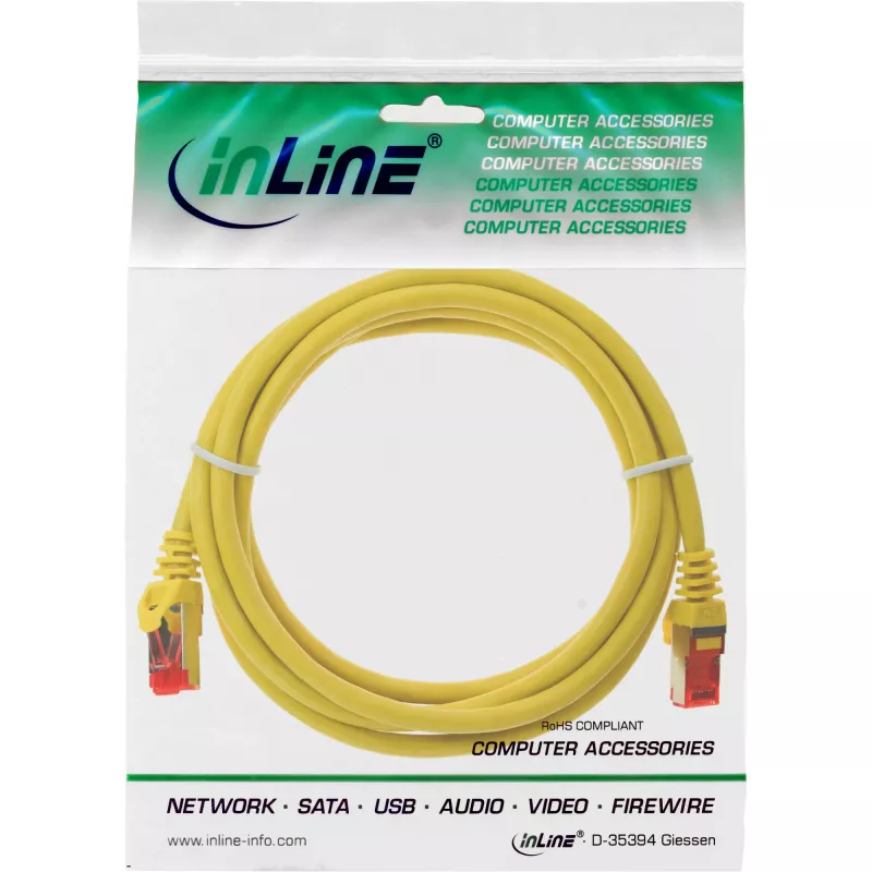 InLine Patch Laidas S/FTP PiMF Cat.6 250MHz PVC varinis geltonas 3m