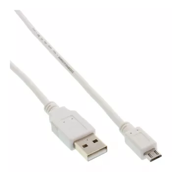 InLine Micro USB 2.0 laidas USB A kištukas / Micro-B kištukas, baltas, 5 m