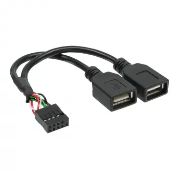 InLine USB 2.0 adapterinis kabelis vidinis 2x USB Type A moteriška / pagrindinės plokštės lizdas
