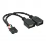 InLine USB 2.0 adapterinis kabelis vidinis 2x USB Type A moteriška / pagrindinės plokštės lizdas