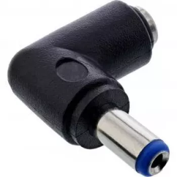 InLine 5.5x2,1 mm kampinis nuo patino į patelę nuolatinės srovės adapteris juodas