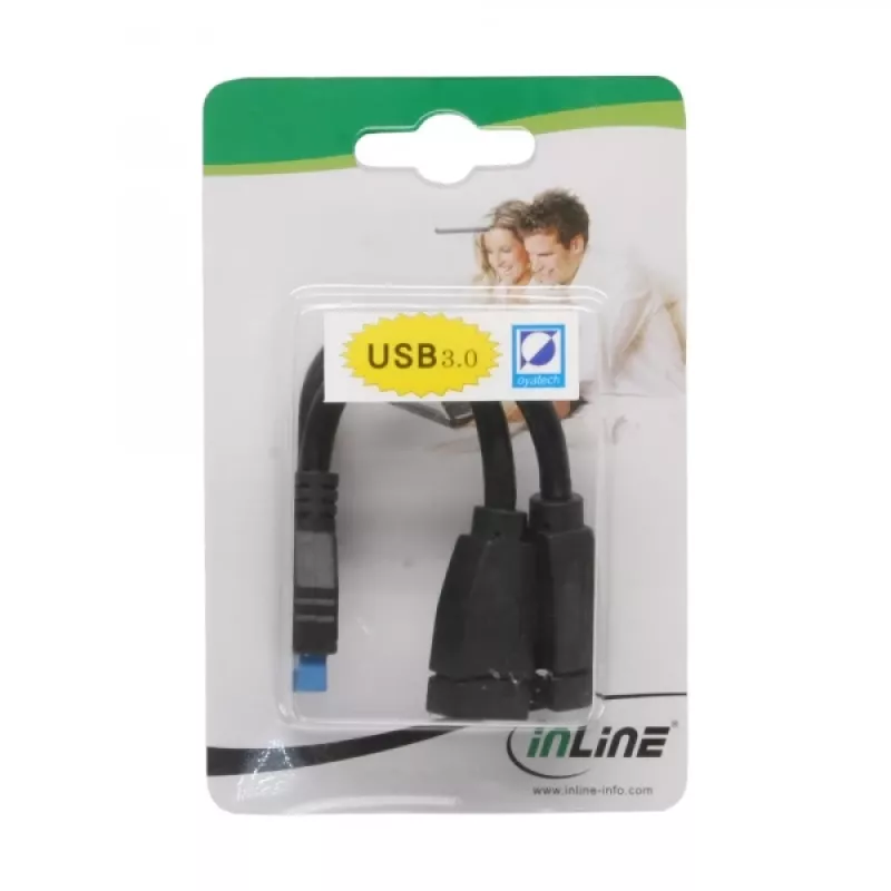 InLine USB 3.0 adapterinis kabelis vidinis 2x USB A tipo lizdas / pagrindinės plokštės jungtis