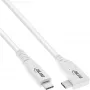 InLine USB4 laidas, USB-C, vienas galas lenktas, PD 240W, 8K60Hz, TPE, baltas, 2m