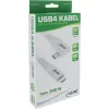 InLine USB4 laidas, USB-C, vienas galas kampuotas, PD 240W, 8K60Hz, TPE, baltas, 0,5 m
