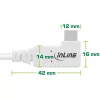 InLine USB4 laidas, USB-C, vienas galas kampuotas, PD 240W, 8K60Hz, TPE, baltas, 1,5 m