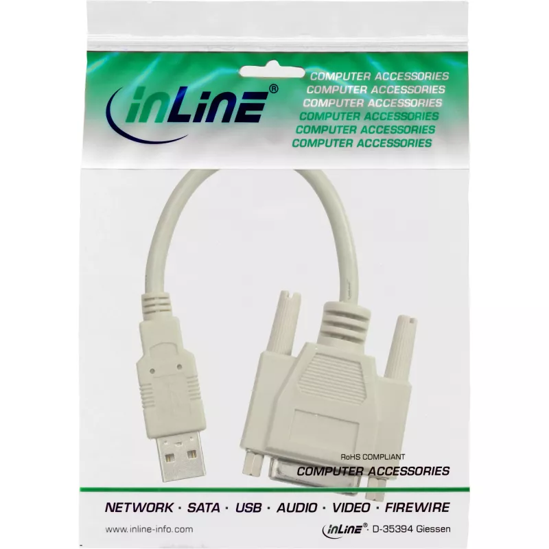 USB adapterio laidas USB A (kištukas) – DB15 (lizdas) InLine 33101