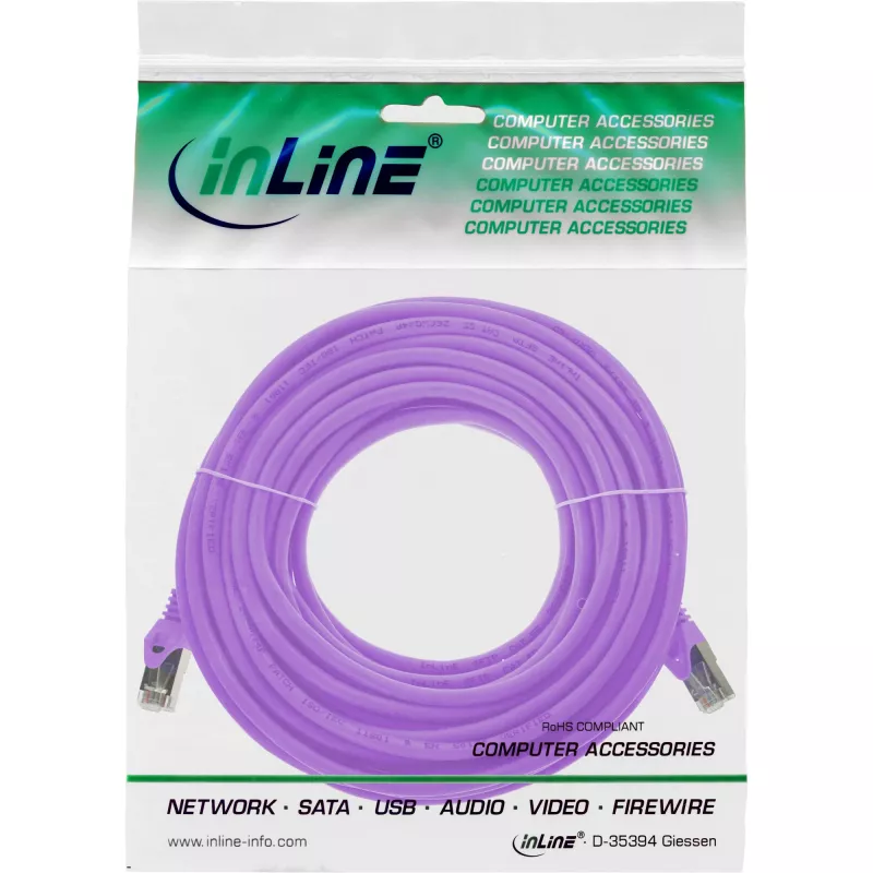 InLine Patch Cable SF/UTP Cat.5e violetinis 10 m