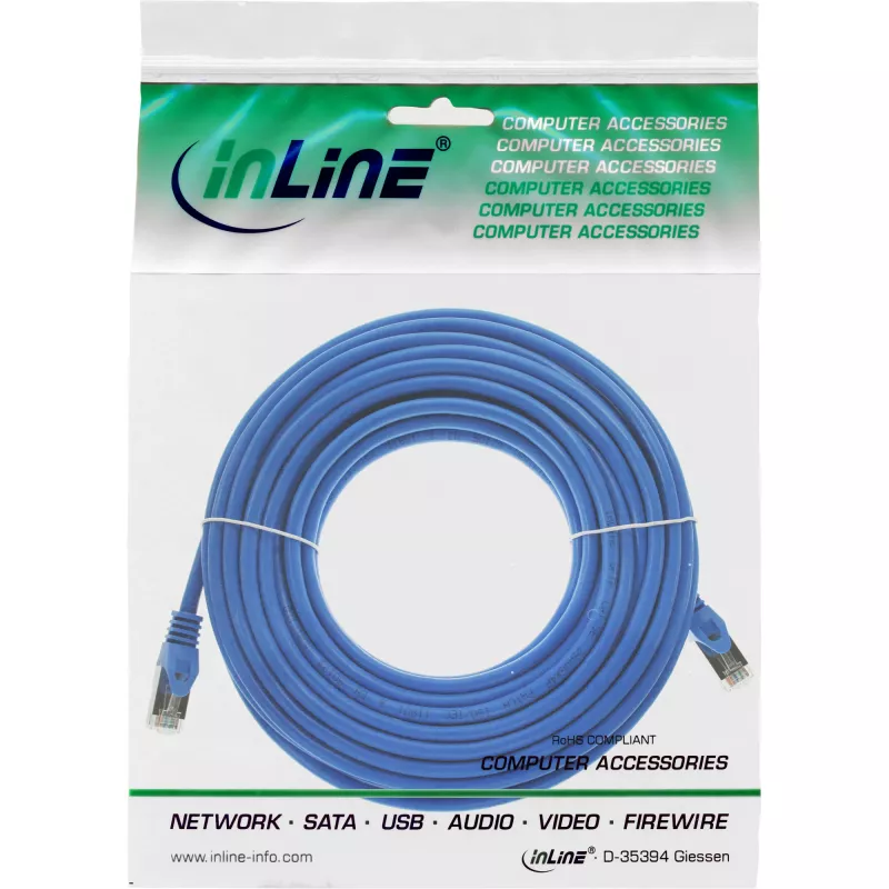 InLine Patch Laidas SF/UTP Cat.5e mėlynas 15 m