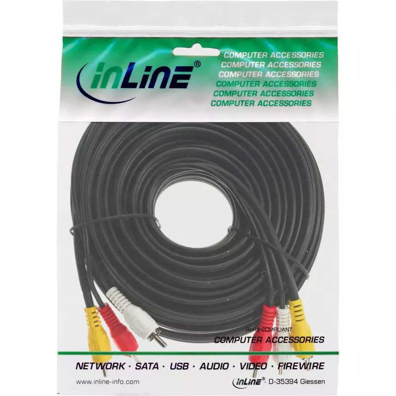 AV kabelis 3x RCA kištukas / kištukas 5 m InLine 89605