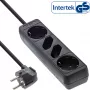 InLine 16445 4-jungčių elektros ilgintuvas, 2x CEE7/3 + 2x CEE 7/16, juodas, 5 m