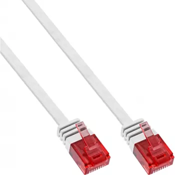 InLine Flat Ultraslim Patch Cable U/UTP Cat.6 Gigabit ready baltas 3 m