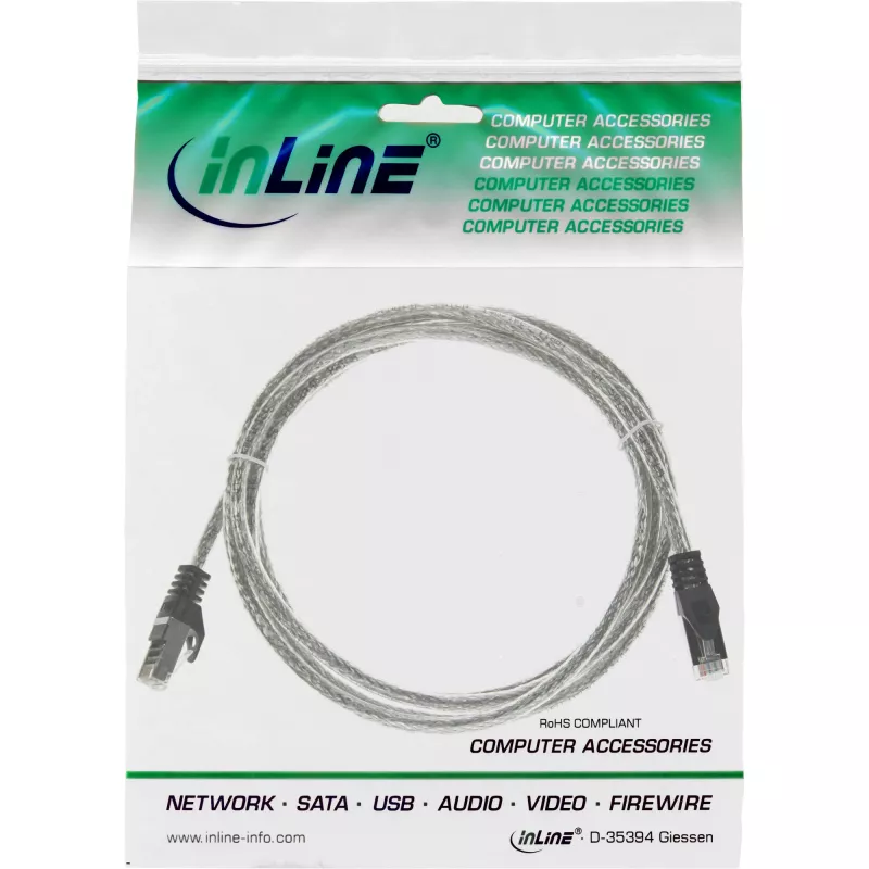 InLine Patch Laidas SF/UTP Cat.5e Skaidrus 2 m