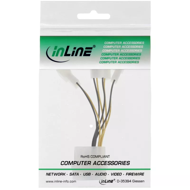 Maitinimo adapterio laidas Molex InLine 33341A 0,05 m 4x ventiliatoriaus jungtis