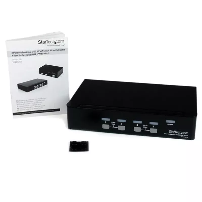 StarTech.com 4 prievadų profesionalus VGA USB KVM jungiklis su stebulės funkcija