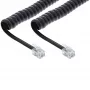 Telefono spiralinis laidas InLine RJ10 4P4C 18893 2 m juodas
