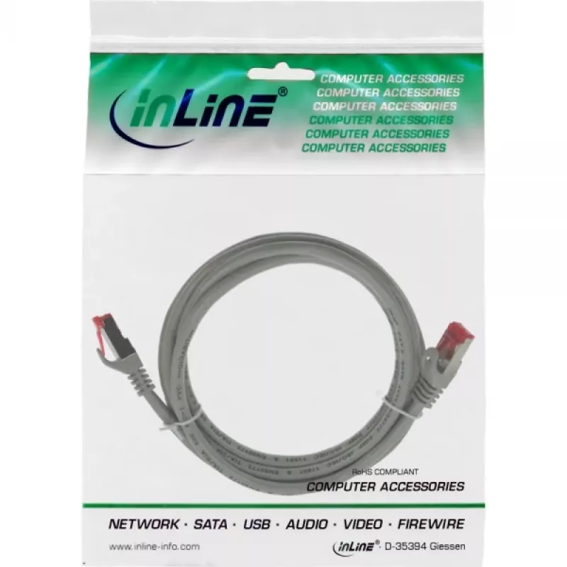 InLine Patch kabelis S/FTP PiMF Cat.6 250MHz PVC CCA pilkas 2m