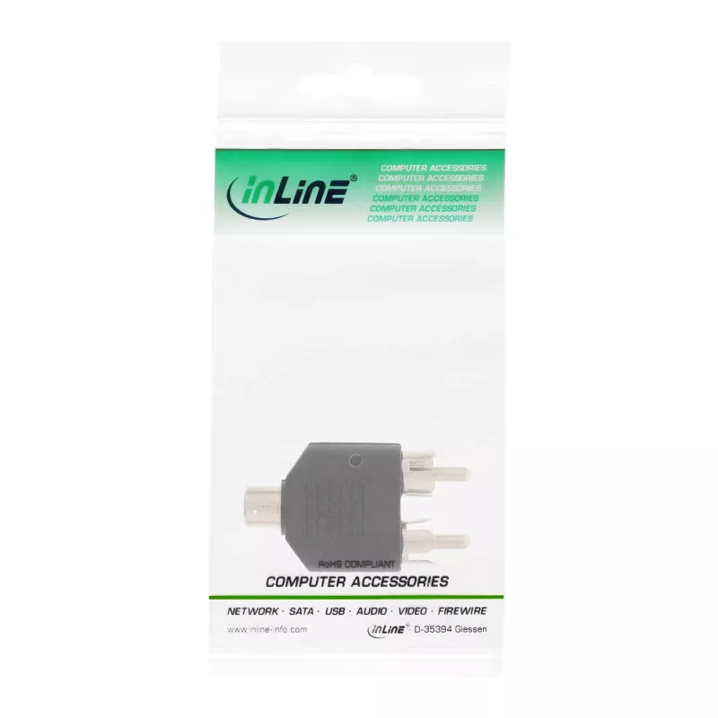 Garso adapteris RCA lizdas / 2x RCA kištukai InLine 99311