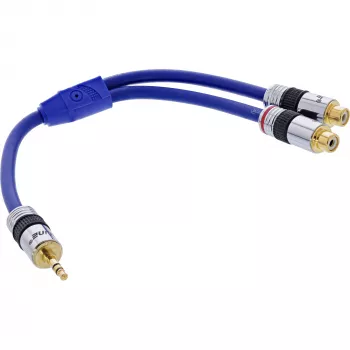 InLine Audio Cable Premium 2x RCA moteriška / 3,5 mm vyriška auksuota 0,25 m
