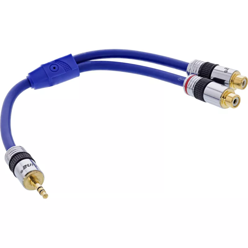 InLine Audio Cable Premium 2x RCA moteriška / 3,5 mm vyriška auksuota 0,25 m