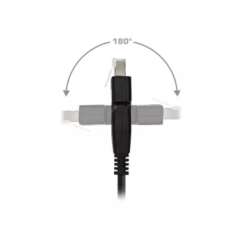 InLine 180° Patch Laidas S/FTP PiMF Cat.6A 500MHz halogen-free varis juodas 1m
